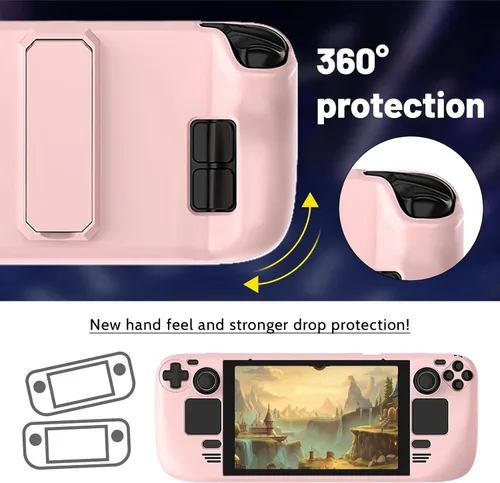 Vista 2 de Funda protectora para cubierta de vapor con soporte, carcasa protectora antideslizante para cubierta de vapor hecha de material de PC, accesorios