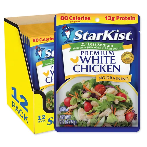 Vista 11 de StarKist Less Sodium Premium White Chicken - Bolsa de 2.6 onzas (paquete de 1)