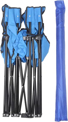 Vista 5 de Silla plegable doble portátil para acampar al aire libre o jardín, sombrilla extraíble de gran tamaño, bolsa enfriadora, silla de playa para adultos