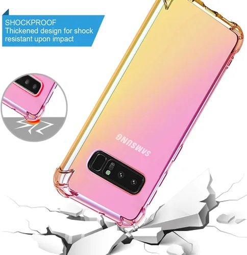 Vista 7 de Funda para Samsung Galaxy Note 8, transparente lindo degradado delgado antiarañazos flexible TPU cubierta a prueba de golpes para Samsung Galaxy