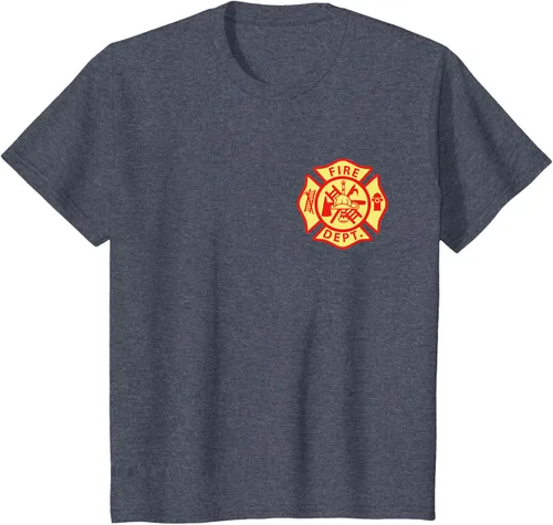 Vista 90 de Camiseta con logotipo de bomberos con símbolo de bombero, Negro