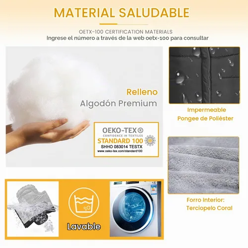 Vista 8 de Orzbow - Saco de dormir cálido universal para cochecito, saco para clima frío, piecera impermeable para niños pequeños (negro, grande) Ultra-Plush