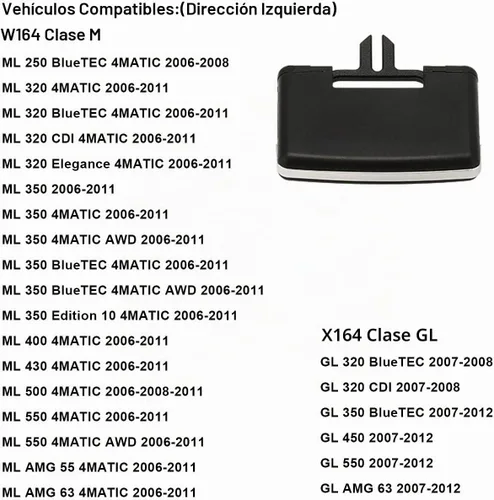 Vista 3 de Moonlinks para Mercedes Front Center/Izquierda/Derecha Clips de Salida de Aire
