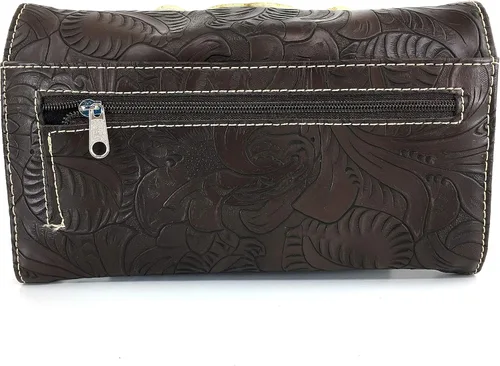 Vista 4 de Zelris Sugar Skull Roses Angel Wing mujeres Crossbody muñeca asa triple cartera