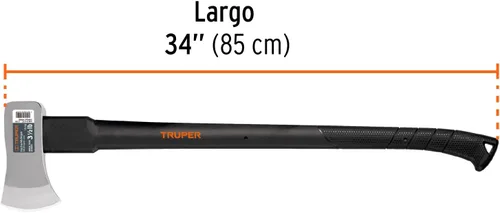 Vista 3 de Truper Hacha de tala Michigan de 3 1/2 libras, mango de fibra de vidrio de 33