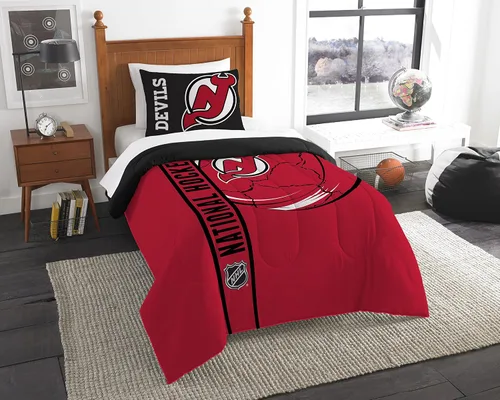 Vista 12 de Juego de edredón y funda de almohada para cama individual o matrimonial/queen, con licencia oficial de la NHL