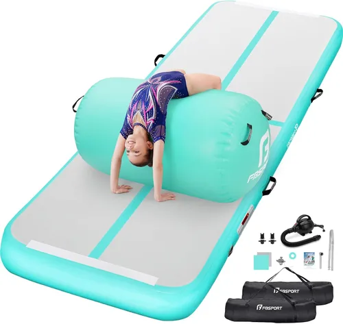 Vista 13 de Inflatable Air Gymnastics Mat 4 inches Thickness and Air Roller 40x23.6 inches with Electric Air Pump 10ft/13ft Training Mats for Home Use