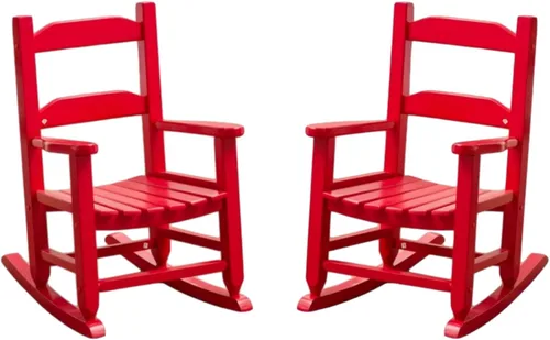 Vista 9 de Mecedora para niños, mecedora de madera para bebés pequeños, muebles cómodos para exteriores e interiores, sala de lectura, dormitorio, sala