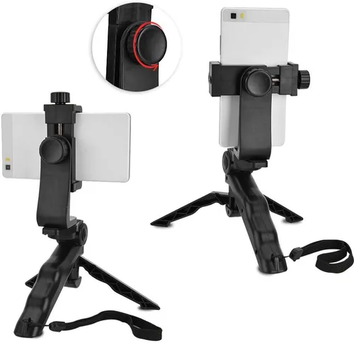 Vista 6 de Soporte de clip para teléfono celular, trípode resistente compatible con iPhone, teléfonos inteligentes, para trípode resistente, para trípode