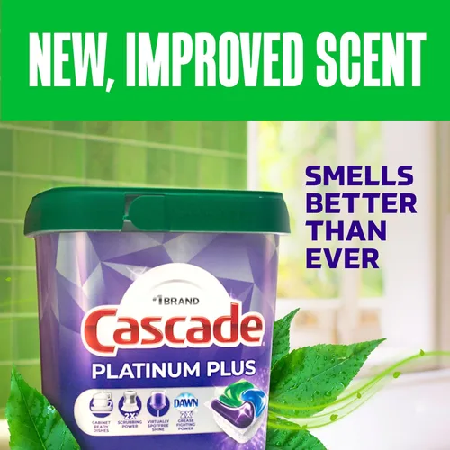 Vista 6 de Cascade Platinum Plus Action Pacs - Detergente para lavavajillas, aroma fresco, paquete de 51