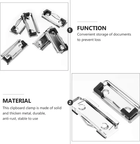 Vista 7 de NUOBESTY 15 clips portátiles de metal para portapapeles con patas de goma, clips de carpeta de archivos con resorte para oficina, escuela