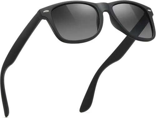 Vista 59 de FEIDUSUN Lentes de sol polarizados para hombre y mujer, lentes de sol retro negros para conducir, pescar, protección UV