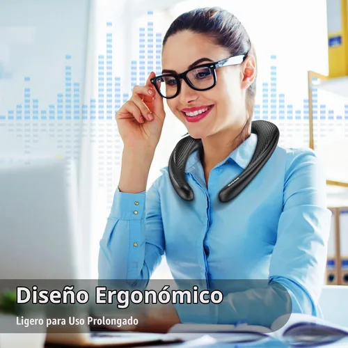 Vista 2 de BUGANI - Altavoz Bluetooth inalámbrico para el cuello, sonido estéreo 3D, ligero, con tiempo de reproducción de 24 horas