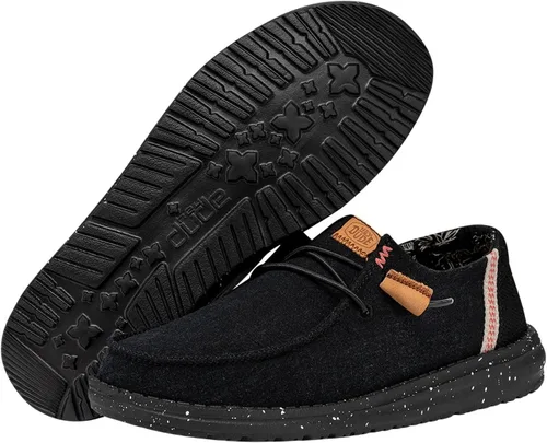 Vista 3 de Hey Dude Wendy - Zapatos de lona lavada para mujer Mocasines con cordones para mujer cómodos y ligeros