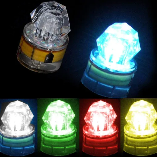 Vista 4 de Paquete de 10 luces LED de caída profunda de pesca, luces LED estroboscópicas intermitentes de colores, luz de pesca subacuática, atractantes