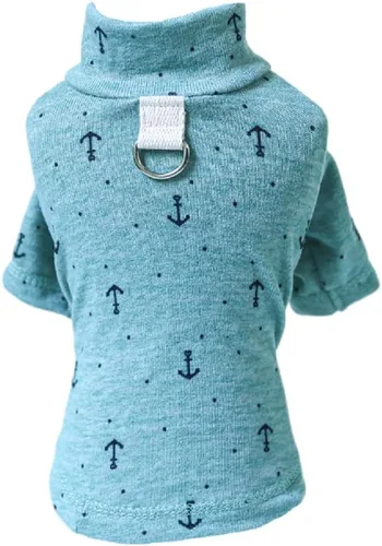 Vista 7 de Sudadera para perro, overoles para mascotas, camisa de cuello alto, suéter suave y transpirable para perro, pijama para otoño e invierno, ropa Beige