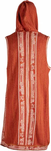 Vista 3 de CHEKANKA SAN Chaleco unisex KAN IvoryShedron Chaleco oversize de diseño mexicano con raíces étnicas