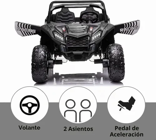 Vista 3 de Juguetes de paseo de 24 V para niños grandes, capacidad máxima de peso de Negro