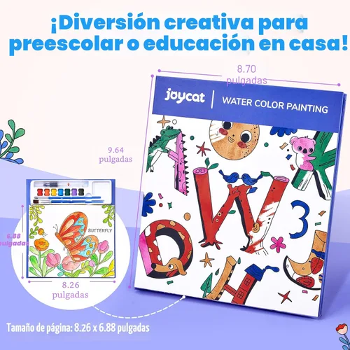 Vista 6 de JoyCat Libros de pintura con agua para colorear para niños pequeños, juegos de pintura de acuarela para niños de 3 a 5 años, 4 a 8 años, actividades