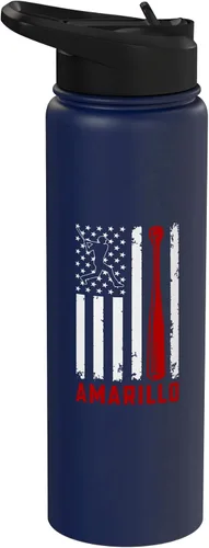 Vista 12 de Amarillo American Flag Baseball Lover USA Amarillo Stainless Steel Insulated Water Bottle