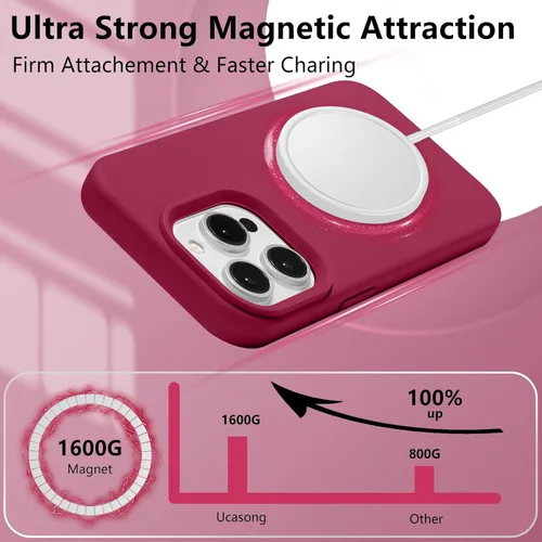 Vista 34 de Funda magnética de silicona para iPhone 13 Pro, color blanco antiguo [Compatible con Magsafe] [Forro de microfibra suave antiarañazos], funda