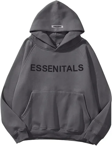 Vista 2 de KOWNIT Sudadera unisex con capucha de hip hop para parejas, 100% algodón, sudadera con capucha de forro polar, sudadera con estampado de letras