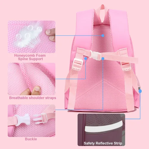 Vista 2 de Zrutpim Mochila escolar ligera e impermeable para niños, mochila escolar con dibujos animados 3D para niños y niñas, mochila para niños y niñas
