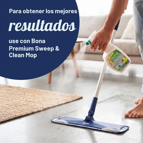 Vista 8 de Bona Spray limpiador de pisos multisuperficie, 32 onzas líquidas, aroma a menta y limón, recargable, solución de limpieza de suelos sin residuos