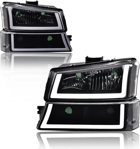 Vista 10 de PIT66 Conjunto de faros LED, compatible con Chevy Silverado 1500 2500 3500 HD modelo 2003-2006 / Avalanche 03-06 1500 2500 (solo apto sin (C LED)