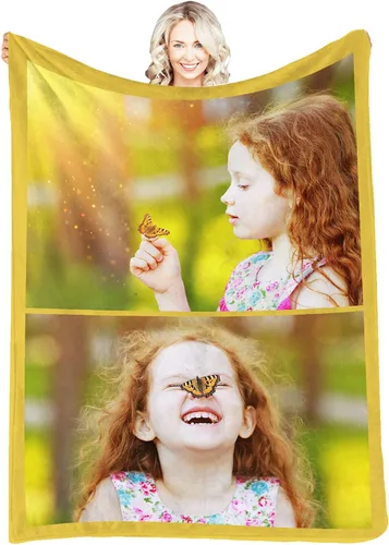 Vista 8 de Manta personalizada con fotos, mantas y mantas hechas en Estados Unidos, mantas personalizadas con fotos y texto para adultos, niños, familia