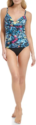 Vista 4 de Calvin Klein Traje de baño tankini estándar para mujer con correas ajustables y control de abdomen