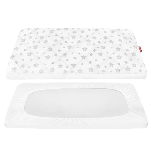 Vista 15 de Sábanas ajustables para Pack and Play, transpirables, gruesas, parque de juegos con estampado encantador 39"×27"×5", compatible con Graco Pack n