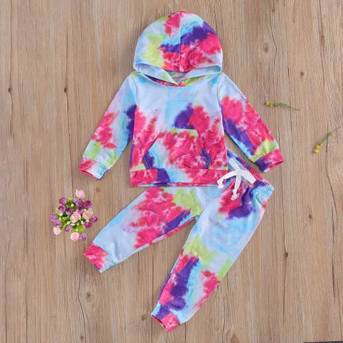Vista 2 de Covvoliy Ropa de otoño e invierno para bebé niña, sudadera con capucha y pantalones con estampado de leopardo, 2 piezas