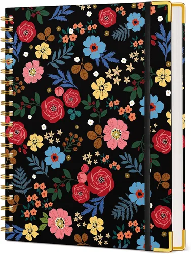 Vista 13 de Cuaderno estético en espiral para mujer, 200 páginas, cuadernos rayados de 8.5 x 11 pulgadas, diarios en espiral grandes de tapa dura A4 con papel