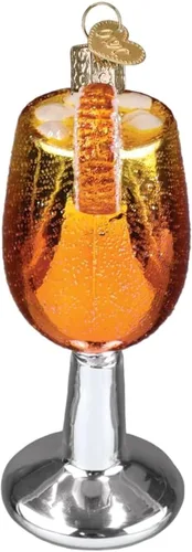Vista 4 de Old World Christmas - Adorno de vidrio soplado Aperol Spritz para árbol de Navidad, decoración festiva artesanal, colección de bebidas para adultos