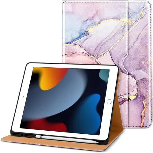 Vista 24 de DTTO Funda para iPad de 9ª/8ª/7ª Generación de 10.2 Pulgadas 2021/2020/2019, Funda de Soporte Folio Empresarial de Cuero Premium con Soporte
