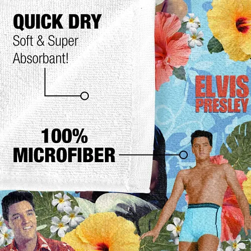 Vista 4 de Trevco Elvis Presley Blue Hawaii - Toalla de playa con licencia oficial de 30 x 60 pulgadas