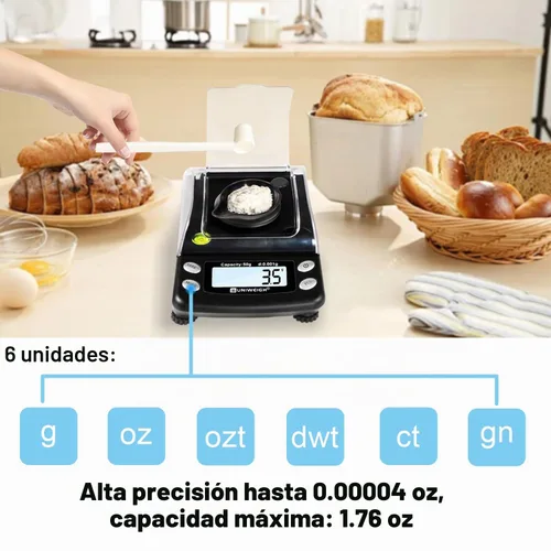 Vista 2 de UNIWEIGH Escala exacta del miligramo de Digitaces 0.00004 oz/1.76 oz mg Negro