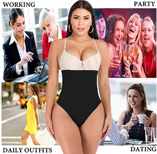 Vista 5 de ShaperQueen 102 Moldeador de cintura tipo tanga (entrepierna clásica y abierta) para mujer, entrenador de cintura, faja, control de abdomen