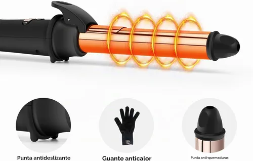 Vista 6 de Prizm Rizador giratorio, rizador de pelo automático de 1 pulgada / 25mm para cabello largo, barril giratorio automático, 250-450 °F con pantalla