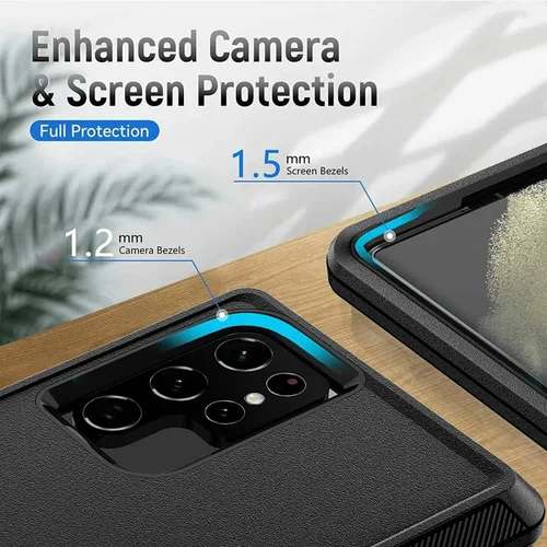 Vista 5 de Funda para Galaxy S23 Plus Defender, diseño de camuflaje, funda híbrida a prueba de golpes, diseño de doble capa, cubierta dura diseñada