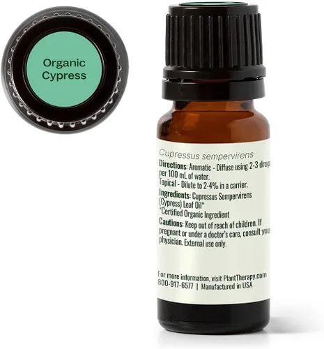 Vista 8 de Plant Therapy Aceite esencial de ciprés orgánico 10 mL (1/3 oz), 100% puro, sin diluir, aromaterapia natural para aliviar la congestión y piel clara