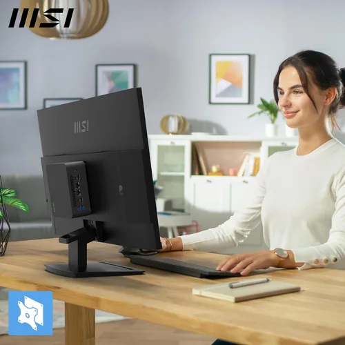 Vista 5 de MSI PRO MP243L E14 Monitor de oficina para juegos IPS 1920 x 1080 (FHD) de 24 pulgadas, 144Hz, Adaptive-Synch, listo para HDR, HDMI, puerto VGA