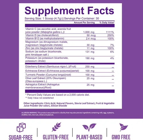 Vista 5 de GOBIOTIX Vitamina C - Suplemento de apoyo de defensa inmunológica - Potenciador de bienestar en polvo de inmunidad - Superalimento vegano - Baya