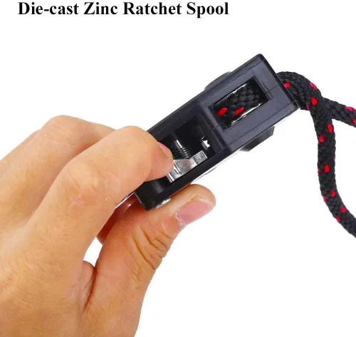 Vista 6 de LE KAPMOZ Correas de amarre para kayak, arco de canoa y popa, polea de trinquete de carga resistente, colgador de cuerda