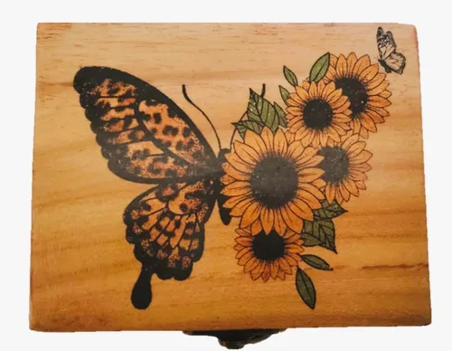 Vista 5 de JB&C Premium Caja de joyería pequeña de girasol y mariposa, caja de recuerdo para niñas, mujeres, idea de regalo, adornos para amantes
