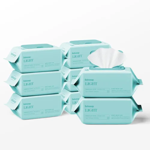 Vista 16 de BEBESUP - Toallitas desechables #1 de Corea- Toallitas orgánicas extra gruesas 100% a base de plantas, hipoalergénicas, biodegradables, 99% a base
