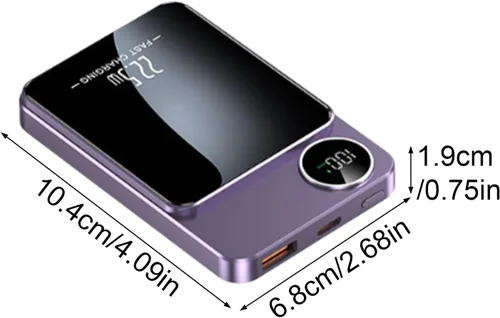 Vista 2 de Almohadilla de carga, magnética inalámbrica para teléfono, banco de carga rápida de 20000 mAh con soporte para dispositivos, función de carga