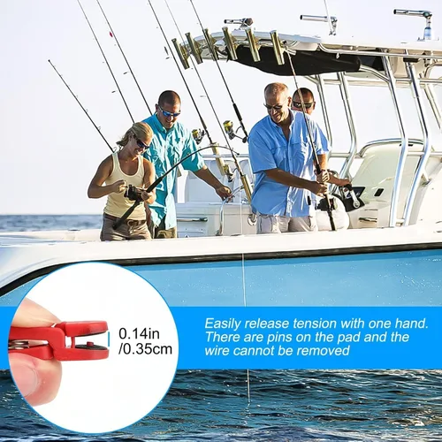 Vista 4 de TSV 10 clips de liberación de descenso de pesca, clips ajustables con juntas tóricas
