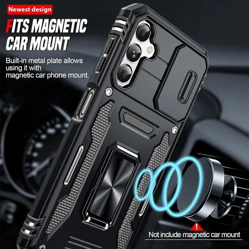 Vista 6 de LeYi Funda compatible para Samsung Galaxy A14-5G teléfono: Funda para Galaxy A14 con [2 unidades] Protectores de pantalla de vidrio templado